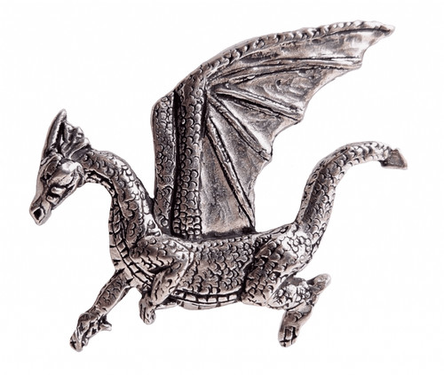 Dragon left facing pewter pin - left-facing,