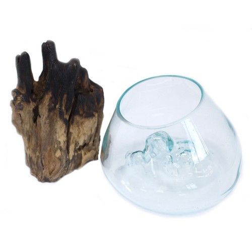 Molten glass wood large - on,