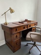 ANTIQUE SOLID OAK DESK ART