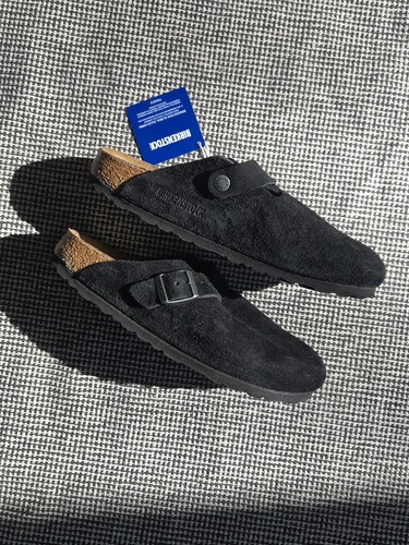 Birkenstock boston black suede - birkenstock,