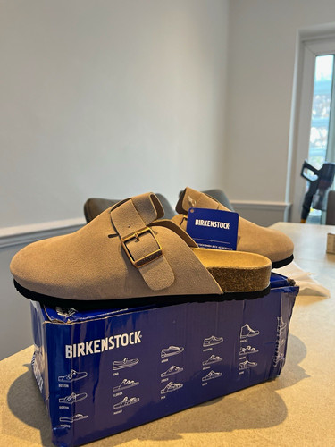 Birkenstock boston suede beige - birkenstock,