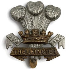 WW1 Leinster Regiment Irish Cap Badge - Original WWI British Army Badge