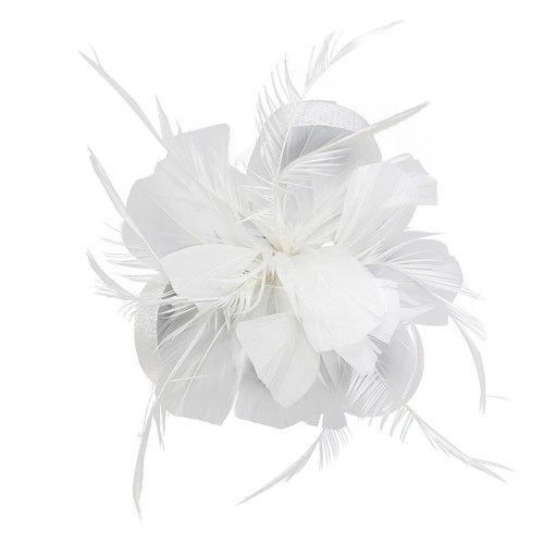 Flower hair clip - flower, feathers