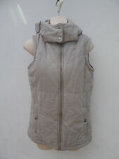 Designer Gilet Wierd Fish Ladies Size 8 Brown Sleeveless Puffa Coat Jacket Hood