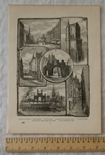 Vintage engraving Views in