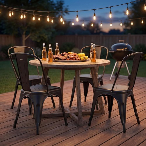 Metal dining chairs set 4 - dining,