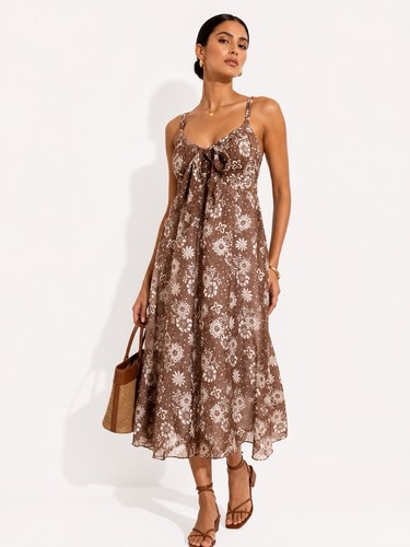 Tara jarmon brown floral - tara, tie