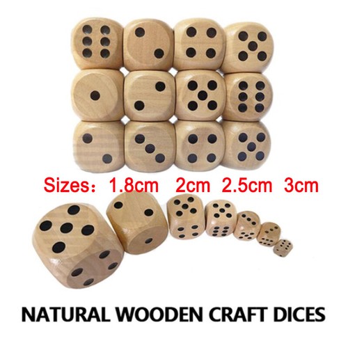 Wooden dice big size - wooden,