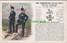 Military Postcard - The Cameronians, Scottish Rifles SW7795