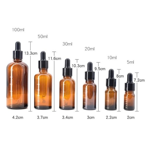 Amber glass dropper bottles - amber,