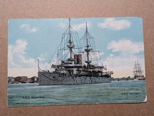 OLD POSTCARD MILITARY SHIP NAVL HMS VICTORY HANNIBAL 1900S PS 238
