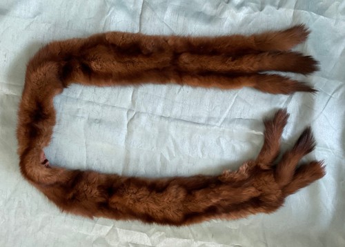 Vintage fur wrap stole dark - stole,