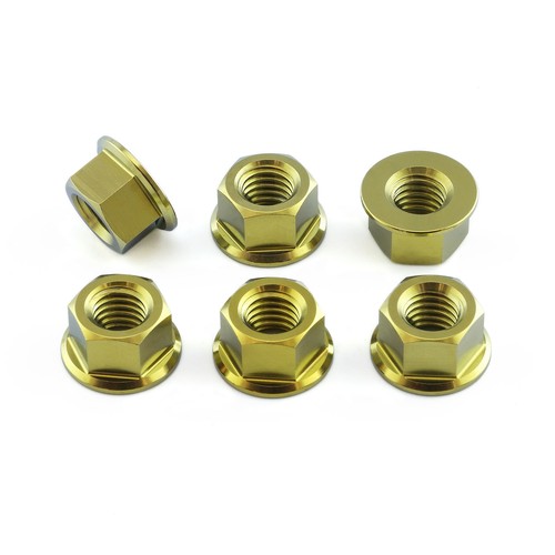 Titanium sprocket nuts x6 - nuts, m8