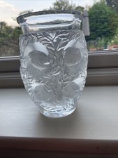 Lalique Heavy Vase With Birds.  A Little Chipped  . Signed Lalique @J Rannet