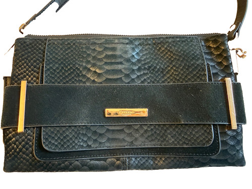 Black dune clutch across body - black, clutch/across