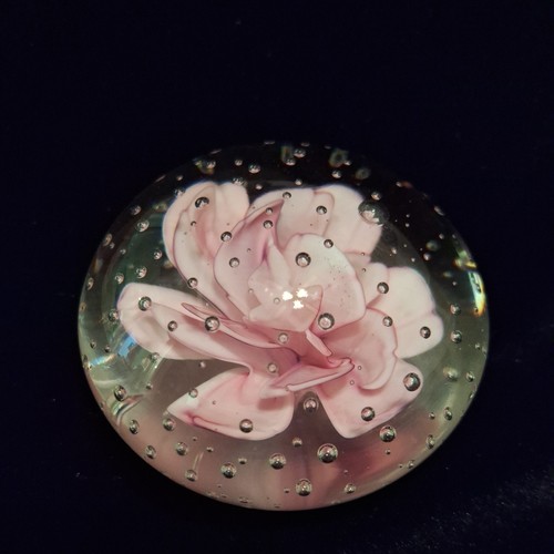Art glass paperweight pink - art,