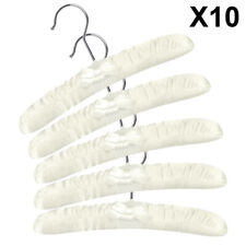 10x White Luxury Soft Satin Padded Clothes Hangers Coats Wedding Dresses Bridal