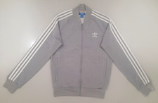 Small Mens Adidas Originals Superstar Firebird Track Jacket Tracksuit Top Grey