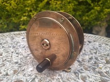 Antique Brass Salmon Fly Reel Army & Navy Victoria St Westminster London 5 Inch