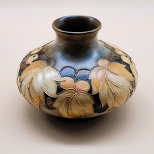Moorcroft Vase Salt Glazed Leaf and Berry 10cm With Minor Fault
