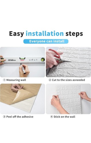 Art3d 10pcs brick wallpaper - brick,