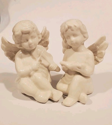 Vintage porcelain cherub angel - vintage,