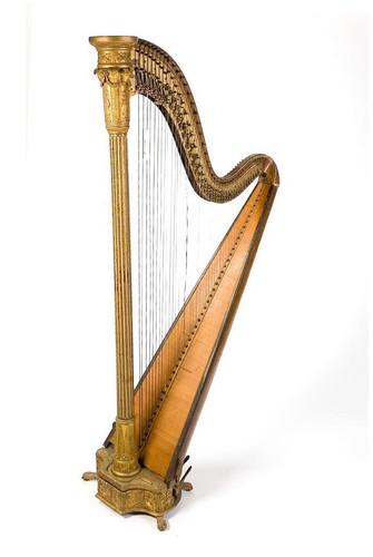 Pedal harp instrument glossy - instrument,