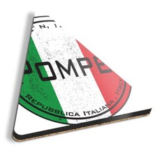 Triangle MDF Coaster Pompei Italy Flag Circle #59369