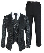 Boys Black Polka Dot Tuxedo
