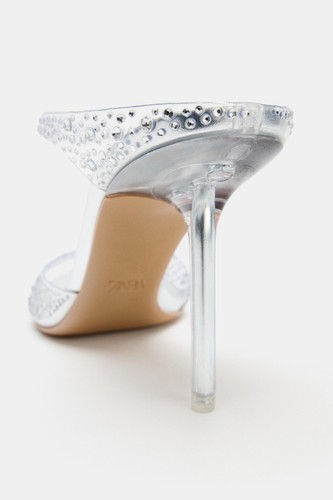 Zara vinyl heeled sandals - vinyl, |