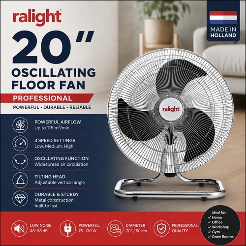 Floor fan oscillating - 20”,
