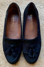 Russell and Bromley Women’s Chester Black Suede Tassel Loafers - UK 5