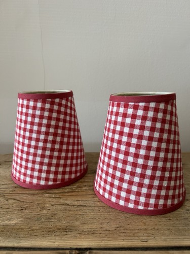 Pair gingham lampshades - gingham,