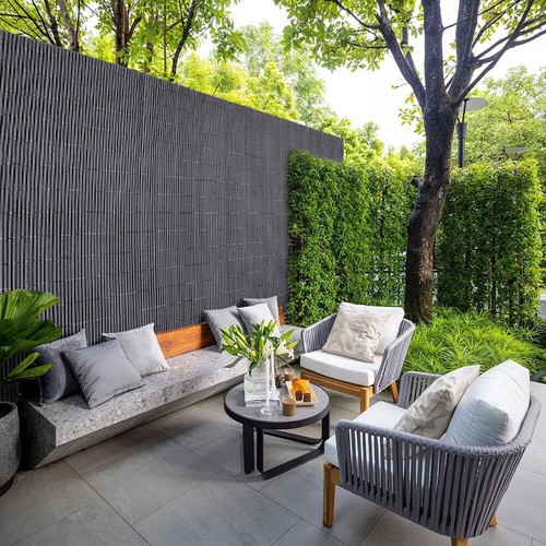 Bamboo slat fence - bamboo,