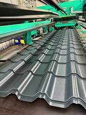 Tile Effect Roofing Sheets, Anthracite Plastisol .7mm Coated