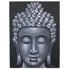 Buddha Painting - Grey Brocade
