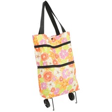  Folding Shopping Trolley Cart Bags with Wheels Reuseable Hand-pulled