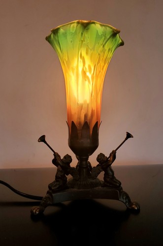 Art nouveau style table lamp - art,
