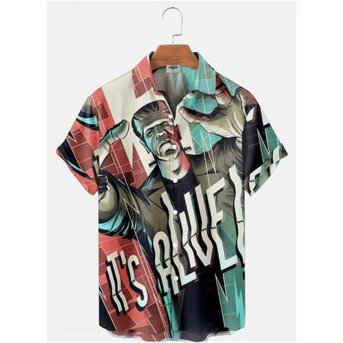Mens button down horror - mens,
