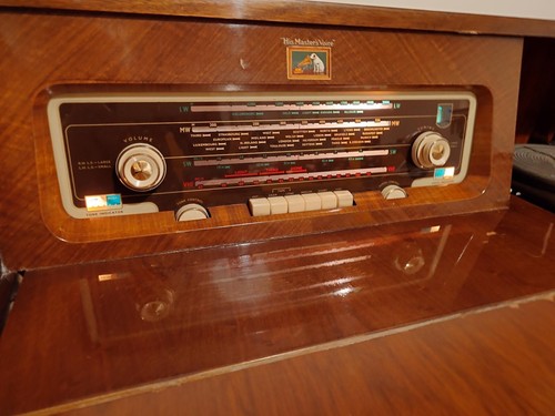 Vintage hmv radiogram with - vintage,