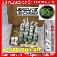 CAMPER VAN CAR WINDOW FITTING KIT 4 x TUBE GLUE ADHESIVE PRIMER t5 vw t6 ford