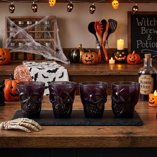 Black skull shaped reusable - black,