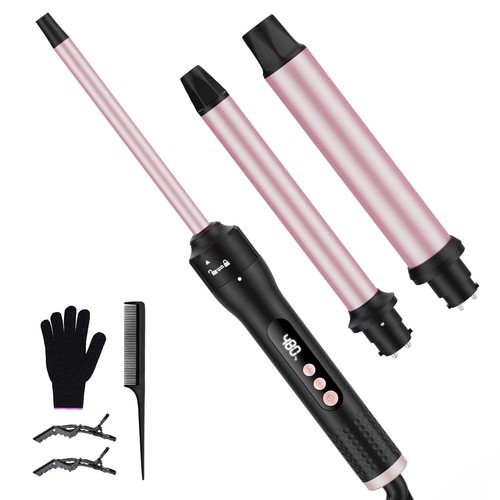 Curling wand set with - 3-in-1,