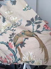 Antique? Vintage GP & J BAKER Curtain ROCKBIRD Linen Screen Print 130 x 150 x 2