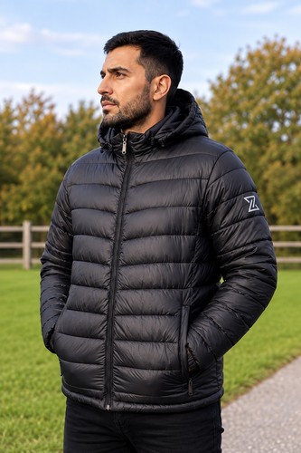 Men black lightweight puffer - men's,