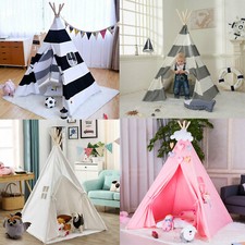 Large Children Indian Tent Canvas Teepee Wigwam Indoor Outdoor Kids Play House 