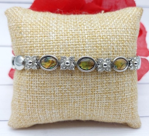 Silver tone link bracelet - silver,