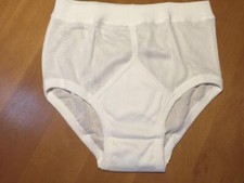 Traditional White Mens Basics Underwear. Cellular /Aertex Cotton Briefs Y-Fronts
