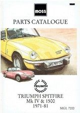 TRIUMPH SPITFIRE MkIV & 1500 (1971-81) MECHANICAL BODYWORK TRIM PARTS CATALOGUE