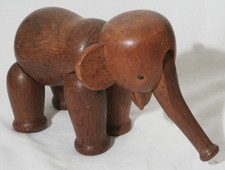 Vintage Mid Century Danish Kay Bojesen Wooden Articulated Elephant Figure